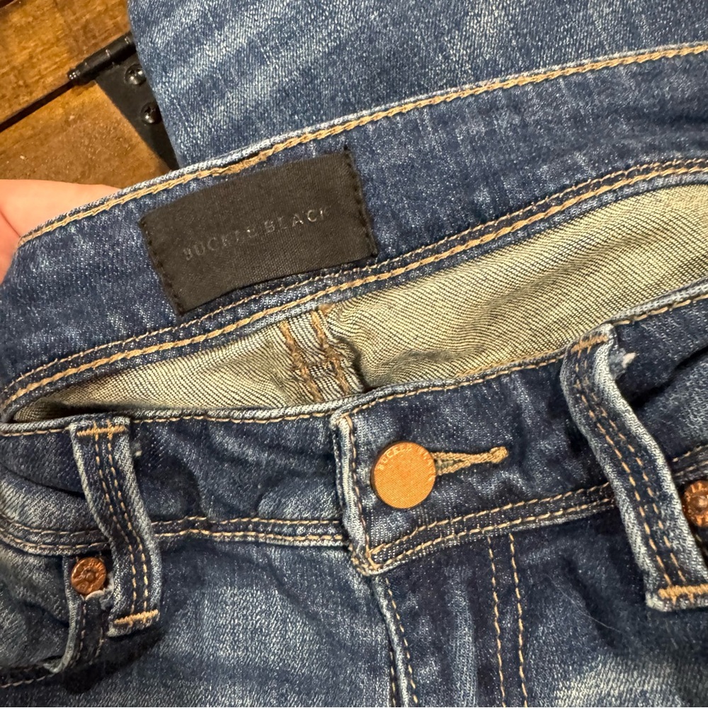 Buckle Black Fit No. 53 Malcesine Bootcut Stretch Jeans Denim Distressed 26x34 - Picture 4 of 16